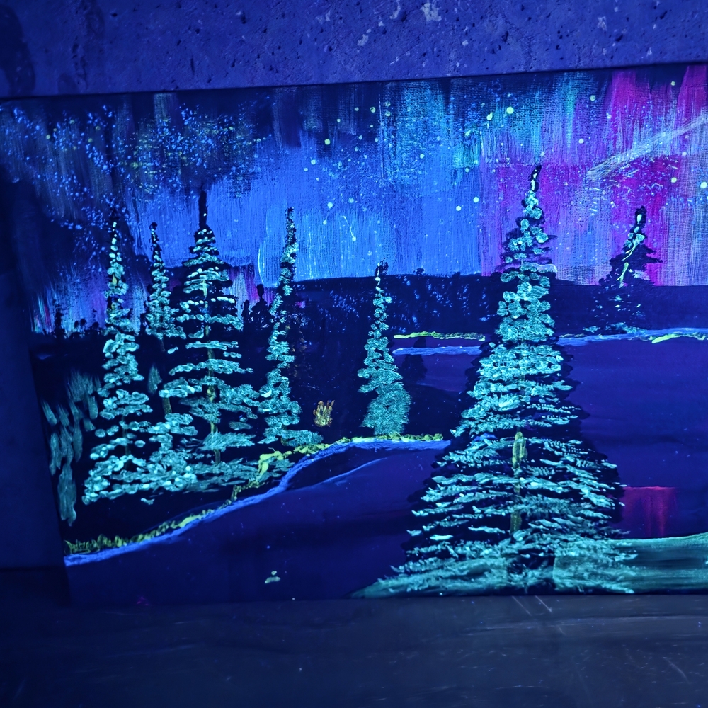 Enchanted Night Forest Painting